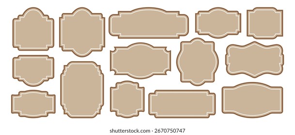 Set of luxury vintage frames, collection of retro labels, badges and banners. Vintage frames set isolated on white background. Decorative frame. Vector	