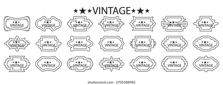 Conjunto de marcos vintage de lujo, colección de etiquetas retro, insignias y Vector de Anuncios. Vector de efecto de texto vintage editable creativo. Conjunto de Elementos de diseño vintage - florituras y marcos ornamentales.