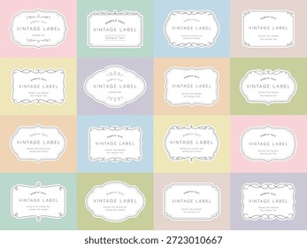 Conjunto de marcos vintage de lujo, colección de etiquetas retro, insignias y Anuncios Elementos decorativos de Vector