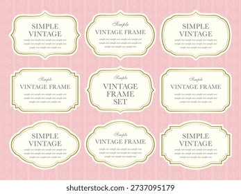 Set of luxury vintage frames, collection of retro labels, badges and banners vector decorative elements