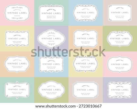 Set of luxury vintage frames, collection of retro labels, badges and banners vector decorative elements