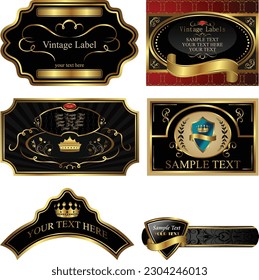 A set of luxury vintage labels for business cards