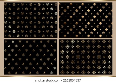 Set of Luxury wallpaper. Luxury pattern background. Vector decorative greeting card or invitation design background.