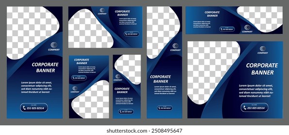 set of luxury web banners with a place for photos. Vertical, horizontal and square template. vector illustration EPS 10