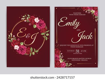 Set of Luxury Wedding Invitation Card.Illustrator and designer. Wedding Invites, save the date, Birthday Invites, Video Invites, E-Cards.