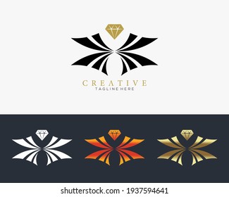 Set of luxury wings diamond jewellery