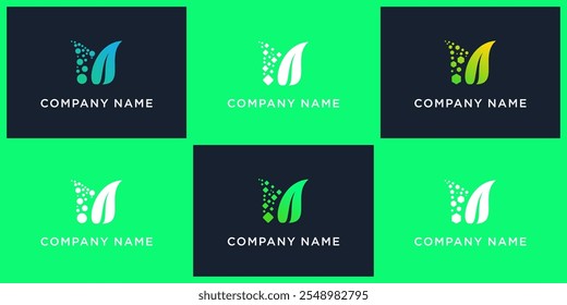 set M leaf tech logo