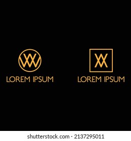 set of M letter with retro classic premium vintage ornament business logo design