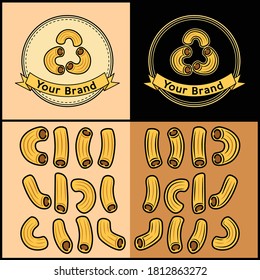 set of macaroni vectors, and logo templates

