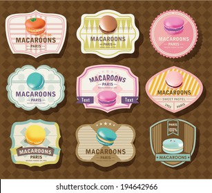 Juego de etiquetas de macaroon