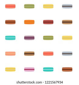 Set of macaroons on white backgraund. Flat style. Eps 10