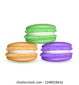 Set of macaroons. realistic illustration, Vector EPS 10