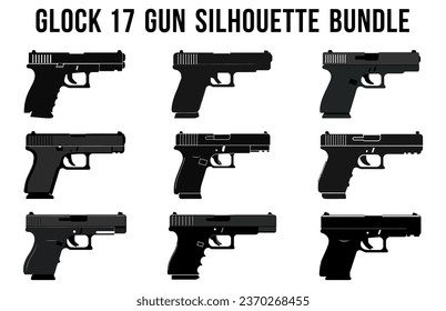 Set von Maschinengewehr-Vektor-Silhouette-Paket, Sammlung von Gun-Silhouetten, Vektorgrafik