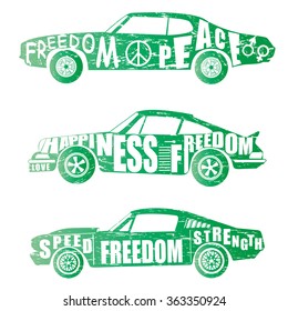 set of machines green gradient design. logo. vector.