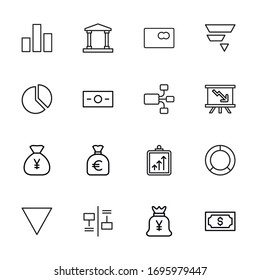 Set of macroeconomics related vector line icons. Premium linear symbols pack. Vector illustration isolated on a white background. Web symbols for web sites and mobile app. Trendy design. 