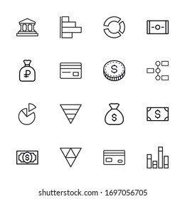 Set of macroeconomics related vector line icons. Premium linear symbols pack. Vector illustration isolated on a white background. Web symbols for web sites and mobile app. Trendy design. 