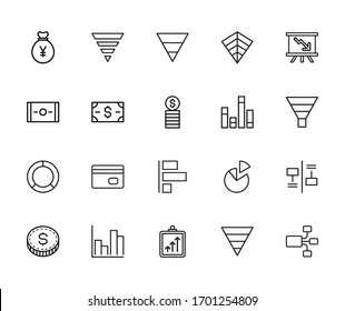 Set of macroeconomics related vector line icons. Premium linear symbols pack. Vector illustration isolated on a white background. Web symbols for web sites and mobile app. Trendy design. 