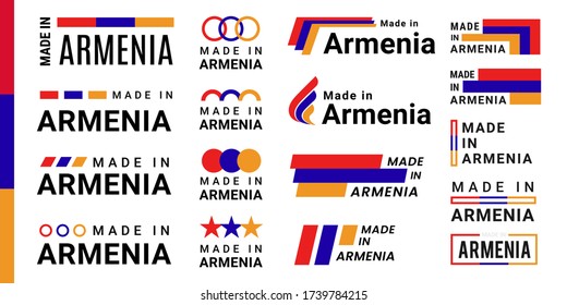 Set of made in armenia logotype and vector labels