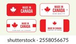 Set of Made in Canada labels and icons. Canada Made icons, stickers and labels set. Canadian Product Stickers. Vector illustration