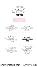 set made fonts happy valentines day