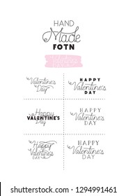 set made fonts happy valentines day