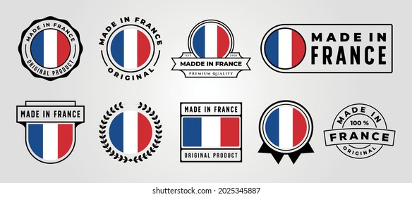 set of made in france quality emblem logo vector symbol illustration design