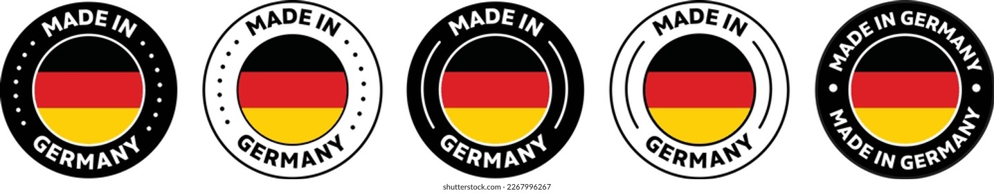 Set of Made in germany label icons. Made in germany logo symbol. german made badge. germany flag. suitable for products of germany. vector illustration