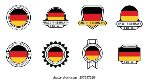 set of made in germany logo outline vector illustration template icon graphic design. bundle collection of flag country with various badge and typography