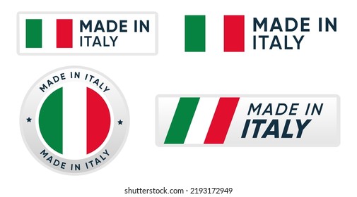 Set of made in Italy banner signs vector design