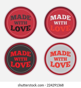 Set of Made With Love badges