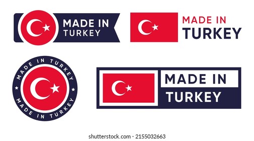 Conjunto hecho en Turquía, Bandera diseño vectorial	