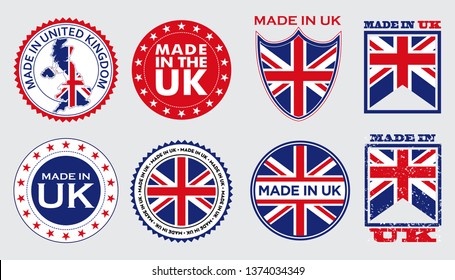 set of made in united kingdom label for retail product or fabric items. easy to modify