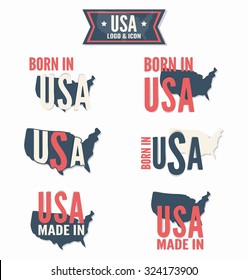 Set of Made in the USA  vector logo