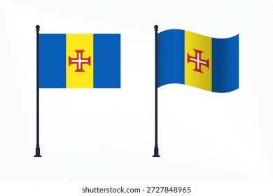 Conjunto de banderas de Madeira aisladas para la celebración del Día de la Independencia