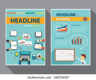 set of magazine cover , flyer, brochure flat design templates