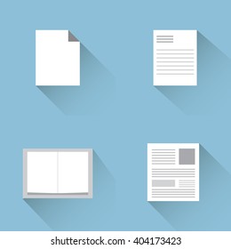 Set of magazine, document, book, newspaper, paper. Vector