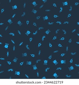 Set Magic ball, Pirate flag, Sword for game and  on seamless pattern. Vector