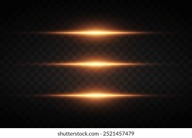Set of magic light lines. Neon laser beams of light. On transparent background.