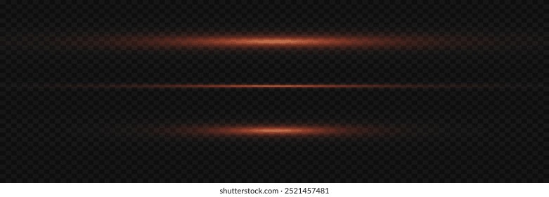 Satz magischer Lichtlinien. Neonlaserstrahlen des Lichts. Auf transparentem Hintergrund.