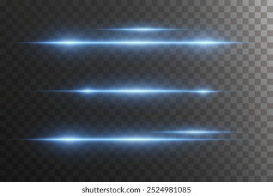 Set of magic light lines. Neon laser beams of light. On transparent background.	
