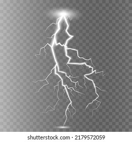 A set of Magic lightning and bright lighting effects. Vector illustration