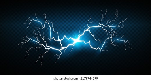 A set of Magic lightning and bright lighting effects. Vector illustration