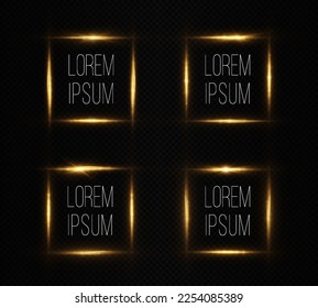 Set of magic luminous frame. Colorful banners with light effect. Sale concept. Shiny design for discount, sales and greeting card.