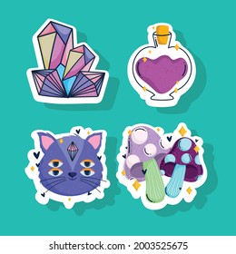 set magic mystic icons decoration