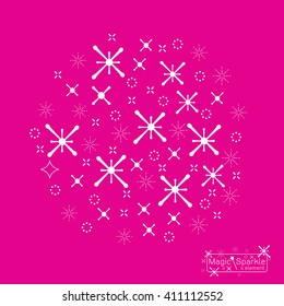 set of a magic sparkle with wand design elements Vector illustration