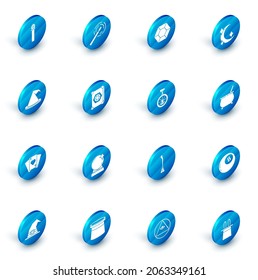 Set Magic wand, stone, Moon stars, Witch hat, Playing cards, Ancient magic book, cauldron and Unicycle or wheel bicycle icon. Vector