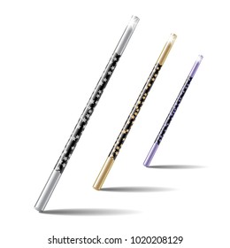 Set of Magic Wands isolated on white background. Vector illustration