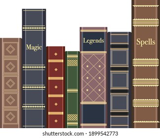 Set of magical books vector