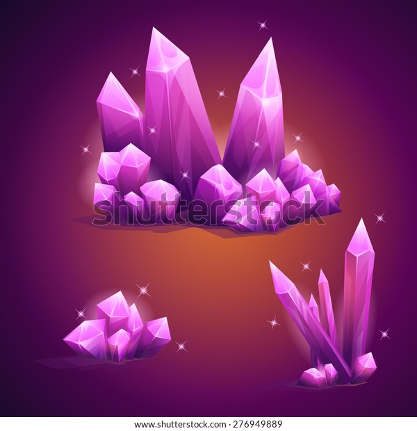 Set Magical Crystals Various Shapes Stock Vector (Royalty Free ...