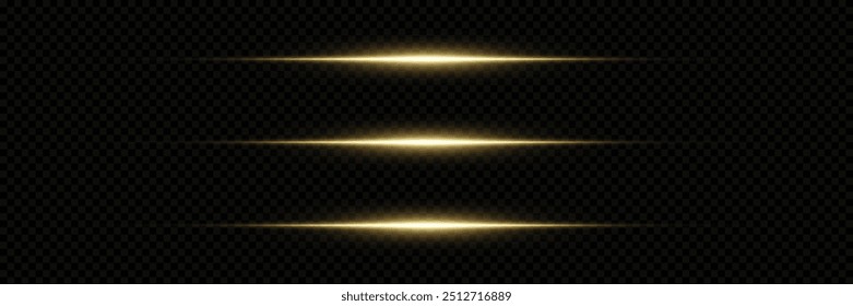 Un conjunto de luces mágicas y efectos. Flash de línea de neón. Sobre un fondo transparente.